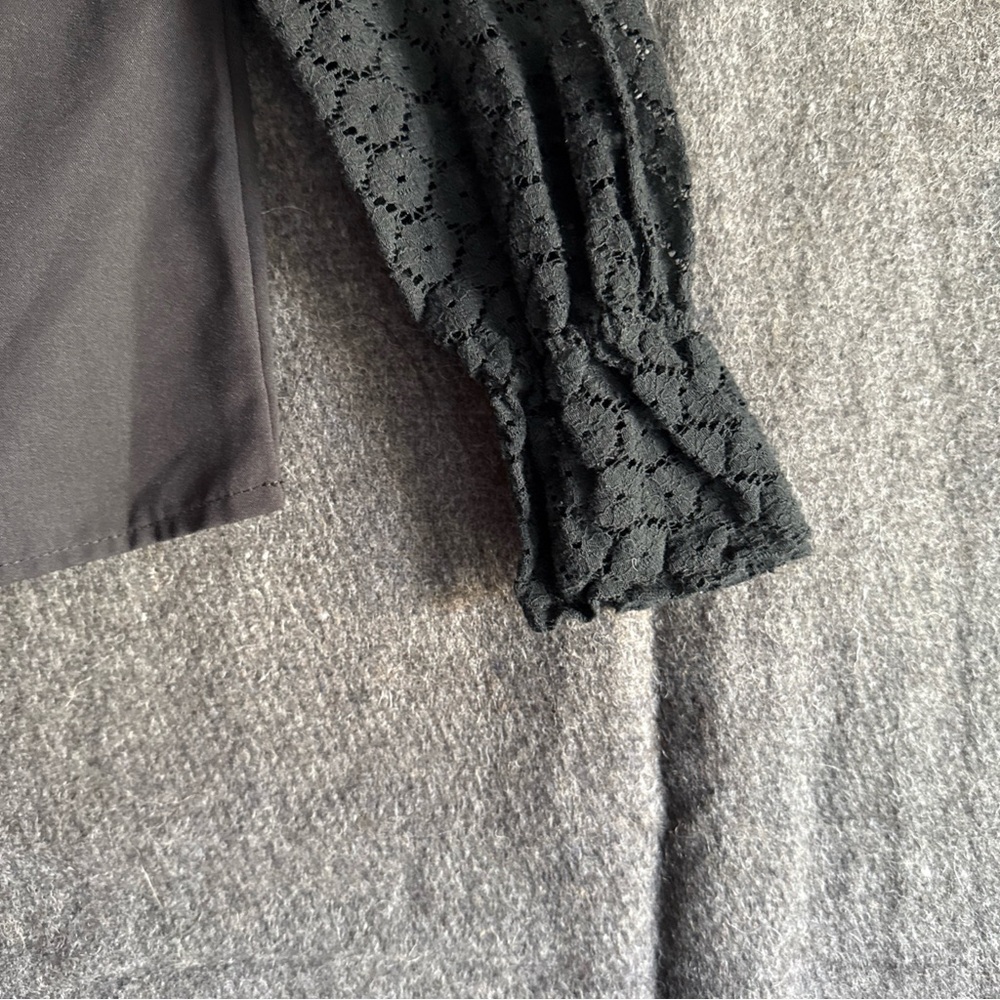 SHEIN Women’s Large Long Sleeve Blouse‎ Black Lace Cottage Witchy Renaissance - Picture 3 of 9